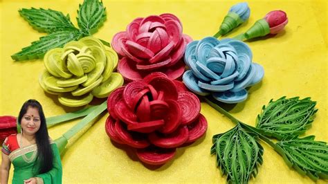 Quilling Rose Flower Tutorial YouTube