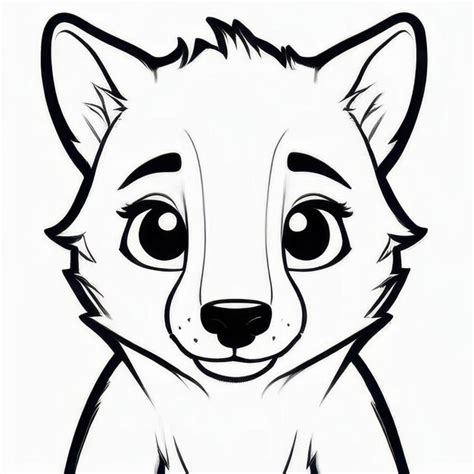 Thylacine Outline Black And White Cute Coloring Book Premium Ai