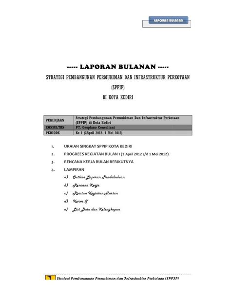 Pdf Laporan Bulanan Ciptakarya Pu Go Idciptakarya Pu Go Id