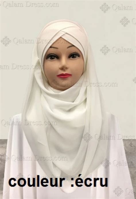 Hijab à Enfiler Crêpe Mousseline Bonnet Croisé Viscose Hijab A