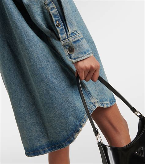 Oversized Denim Shirt Dress In Blue Prada Mytheresa