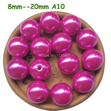 Beads Mm To Mm Straight Hole Hot Pink A Imitation Abs Pearls Loose