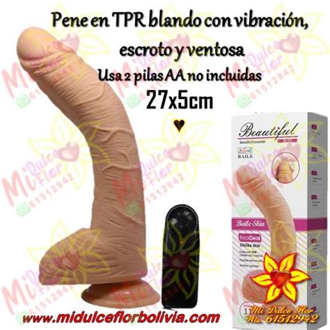 Consolador En TPR Blando Con Vibracion Sex Shop Mi Dulce Flor Bolivia