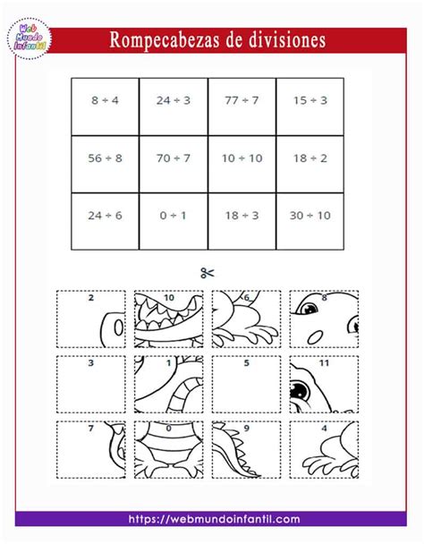 Rompecabezas De Divisiones Exactas De Una Y Dos Cifras