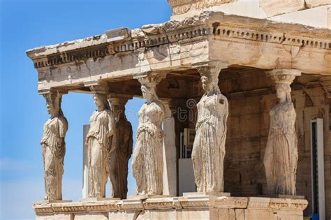 Cariatids Erechtheion No Parthenon Atenas Foto De Stock Imagem De