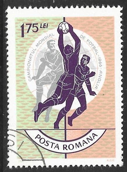 Romania 1834 1 75l Football Players In Front Of Globe CTO F VF