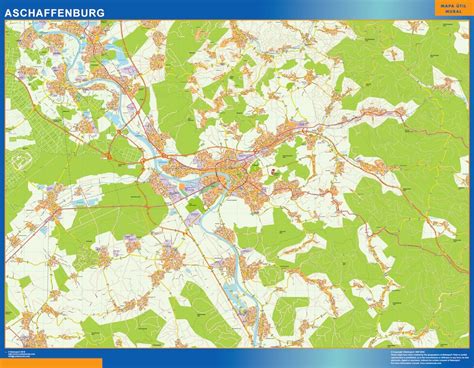 aschaffenburg wall map | Vector World Maps