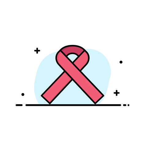 Ribbon Awareness Cancer Business Logo Template Flat Color 17985129 ...