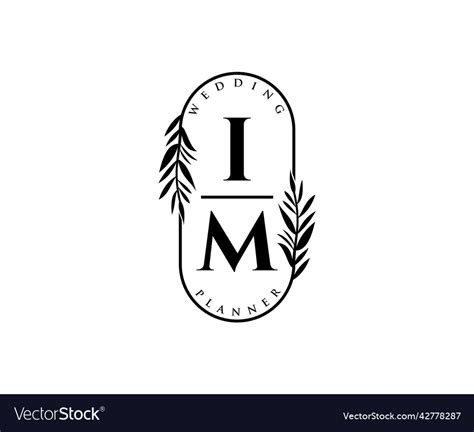 Im Initials Letter Wedding Monogram Logos Vector Image