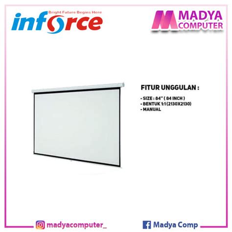 Jual Screen Projector Wall Inforce Inch Layar Proyektor Manual