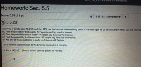 Solved Mth Ol Statistics And Probability I Homework Chegg