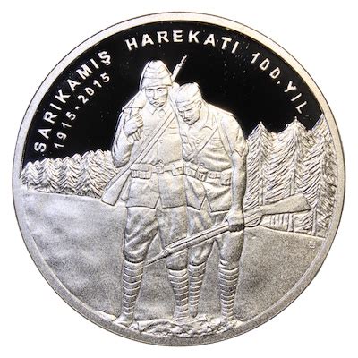 2015 20 Lira Sarıkamış Harekatı 100 Yıl Sertifikalı Janus Mezat