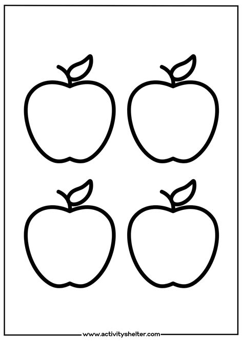 Apple Template Printable Activity Shelter