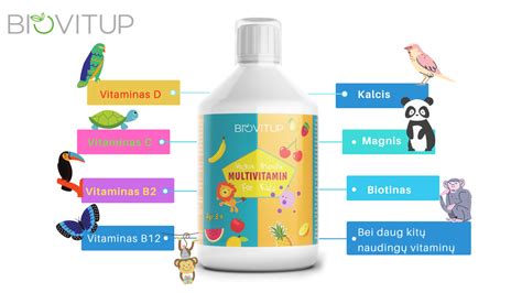 Skysti multivitaminai vaikams nuo 3 metų 500ml Biovitup