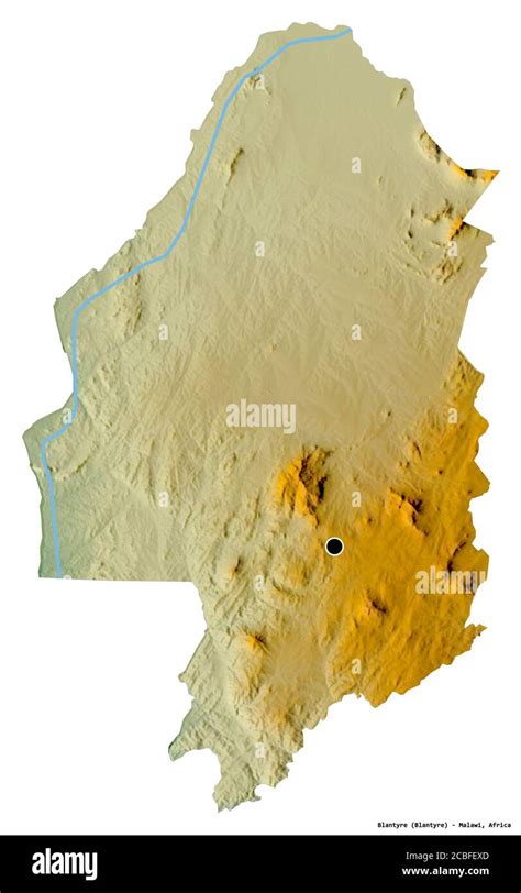 Shape Of Blantyre District Of Malawi With Its Capital Isolated On