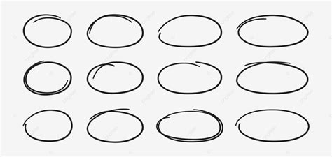 Hand Drawn Oval Vector Design Images Hand Drawn Ovals Set Stroke