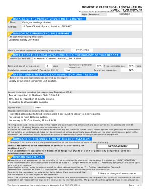 Fillable Online Electrical Installation Condition Report Fresh