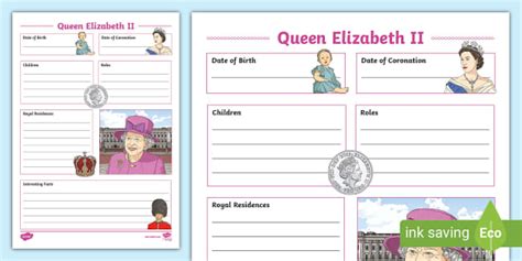 Queen Elizabeth Ii Fact Filequeen Biography Teacher Made