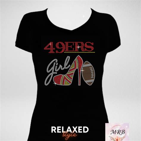 49ers Girl Rhinestone Shirt Football Bling Shirt Etsy