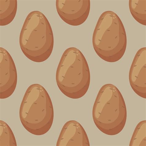 Premium Vector Potato Seamless Pattern Raw Vegetable Hand Drawn