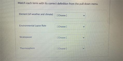 Solved Match Each Term With Its Correct Definition From The Chegg