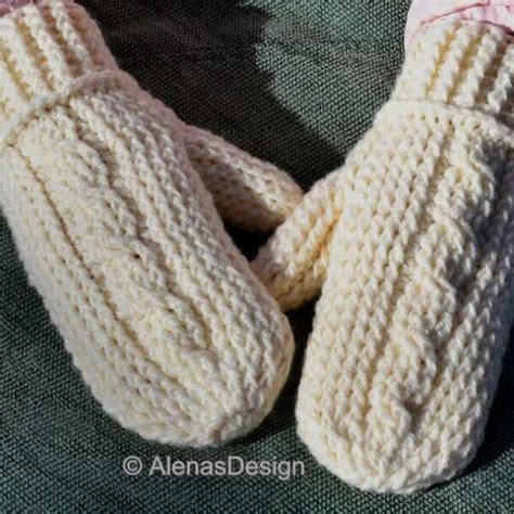 Adult Cabled Mittens Crochet Pattern Alena S Design