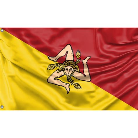 Sicily Flag Unique Design Print High Quality Materials Size 3x5 Ft