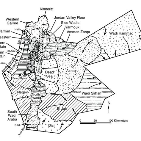 Sketch of map showing aquifers and surface water sources in Israel,... | Download Scientific Diagram