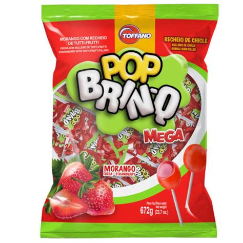 PIRULITO MEGA MORANGO POP BRINQ 672G TOFFANO Loja do Abençoado