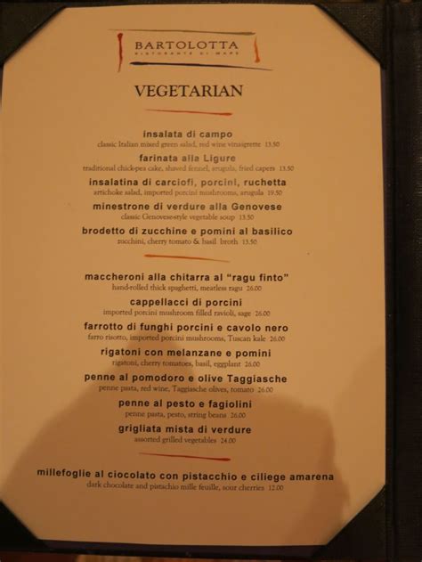 Bartolotta At Wynn Veganvegetarian Menu