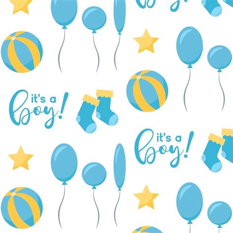 Premium Vector Gender Reveal Seamless Pattern Decorative Elements For