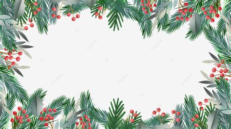 Christmas Poinsettia Floral Border Horizontal View Flowers Watercolor