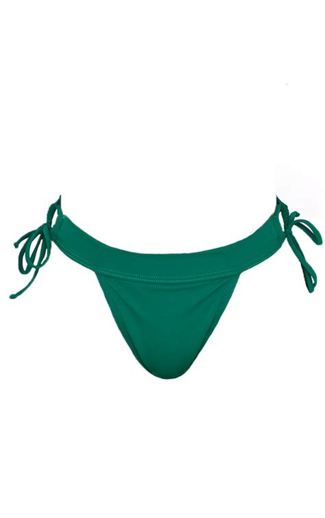 Bas de bikini échancré vert à nouer PrettyLittleThing FR