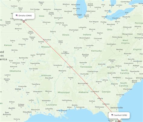 All Flight Routes From Orlando To Omaha SFB To OMA Flight Routes