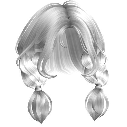 Short Braided Messy Pigtails Silver Roblox