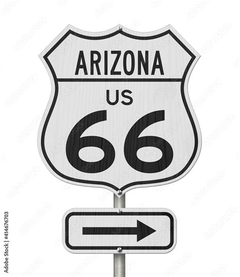 Arizona US route 66 road trip USA highway road sign Stock Photo | Adobe ...