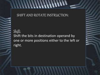 Logic Shift And Rotate Instruction Ppt