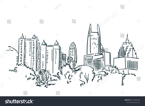 atlanta usa sketch vector city stock vector royalty
