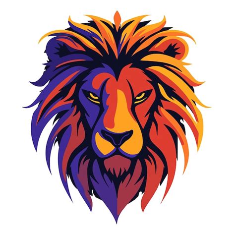 Majestic Lion Mascot Esports Logo Ilustração Vetorial Isolada Em Fundo