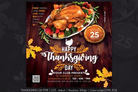 Thanksgiving Day Flyer Creative Market