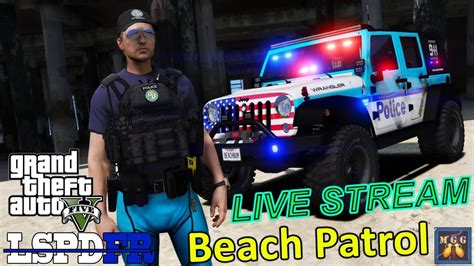 Beach Live Patrol In A Lifted Jeep Wrangler Gta Lspdfr Live Stream