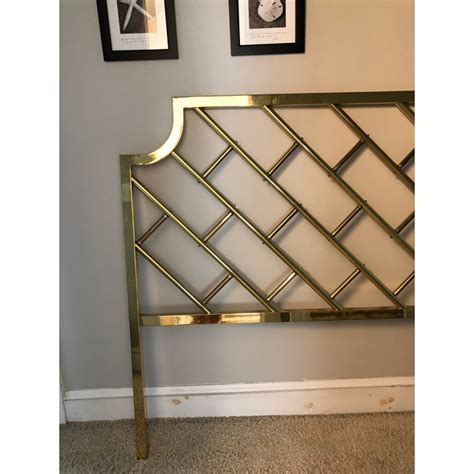1970s Chippendale King Size Brass Bed Headboard Chairish