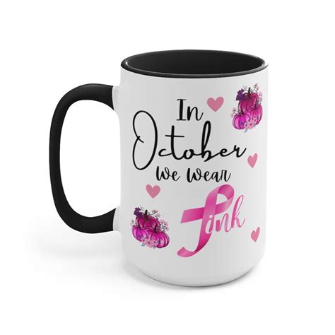 Breast Cancer Coffee Cup Pink Ribbon Pink Ribbon Coffee Mug Etsy