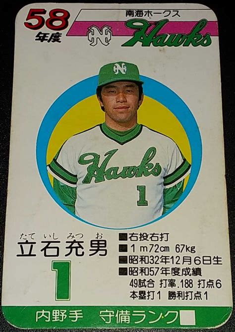 【傷や汚れあり】タカラプロ野球カードゲーム昭和58年度南海ホークス 立石充男 の落札情報詳細 ヤフオク落札価格情報 オークフリー