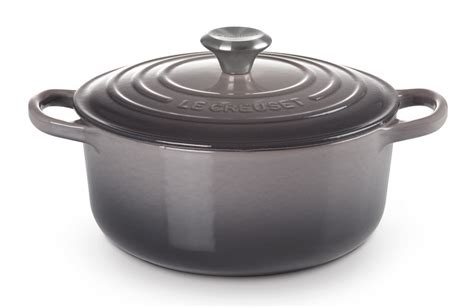 Le Creuset Bräter Signature Rund Gusseisen Flint Grau 26 cm