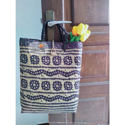 Jual Tas Purun Motif Tas Anyaman Rotan Motif Dayak Tas Borneo