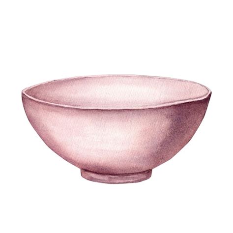 Premium Photo Ceramic Empty Bowl Hand Drawn Watercolor Illustration