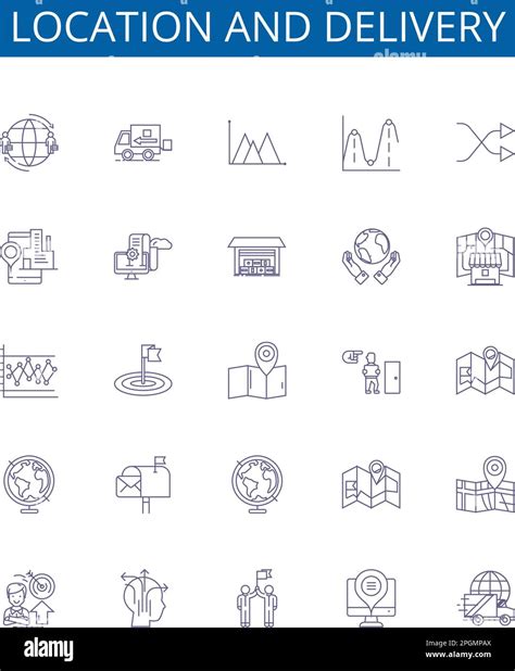 Location And Delivery Line Icons Signs Set Design Collection Of