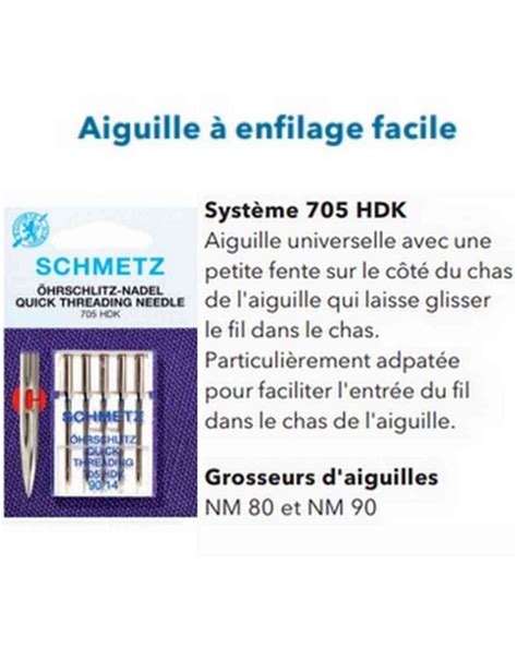 Aiguilles pour machine à coudre Schmetz à enfilage facile