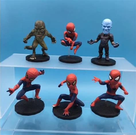 6pcslot Marvel Superhero Spiderman Figure Toy Cool Spider Man Lizard